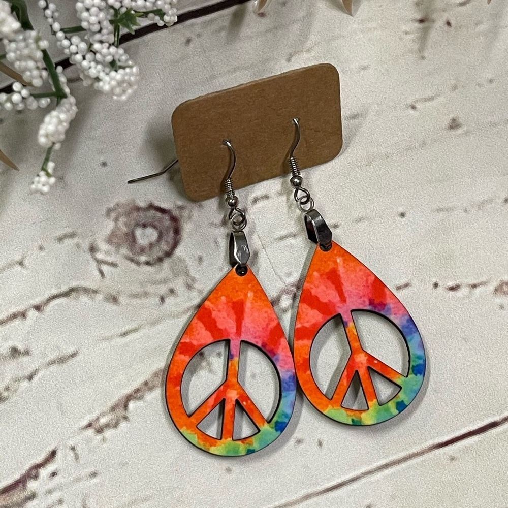 Peace Tie Dye Earrings